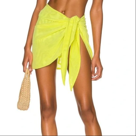 Good American NEW XS-Large Sizes 0-4 Yellow Leg Daze Sarong Swim Beach - Picture 1 of 7
